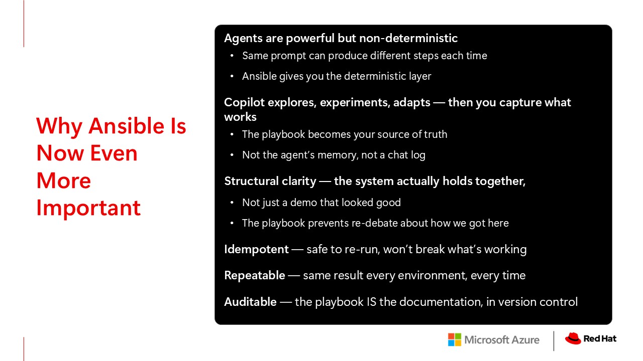 Slide 15 about Ansible's importance