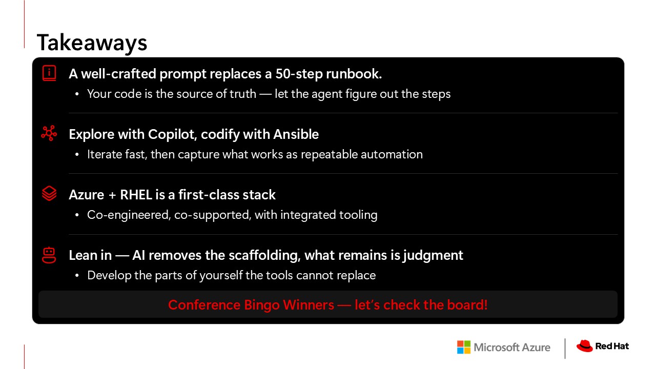 Slide 20 with the final takeaways